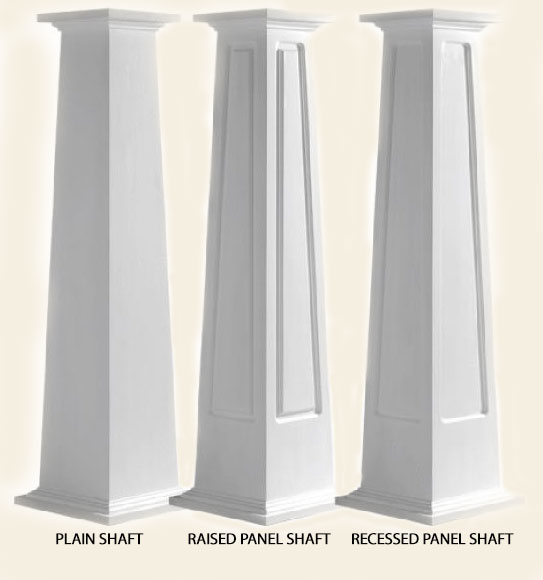 Tapered columns for homes
